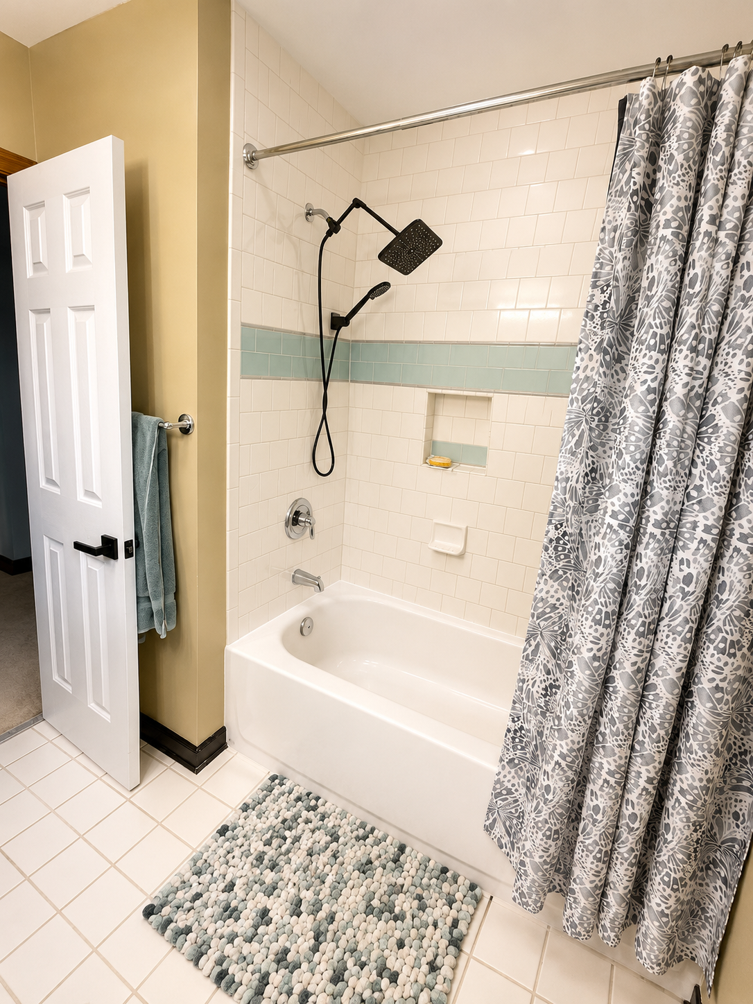 A bathroom shower at Serenity Co-Living Residence