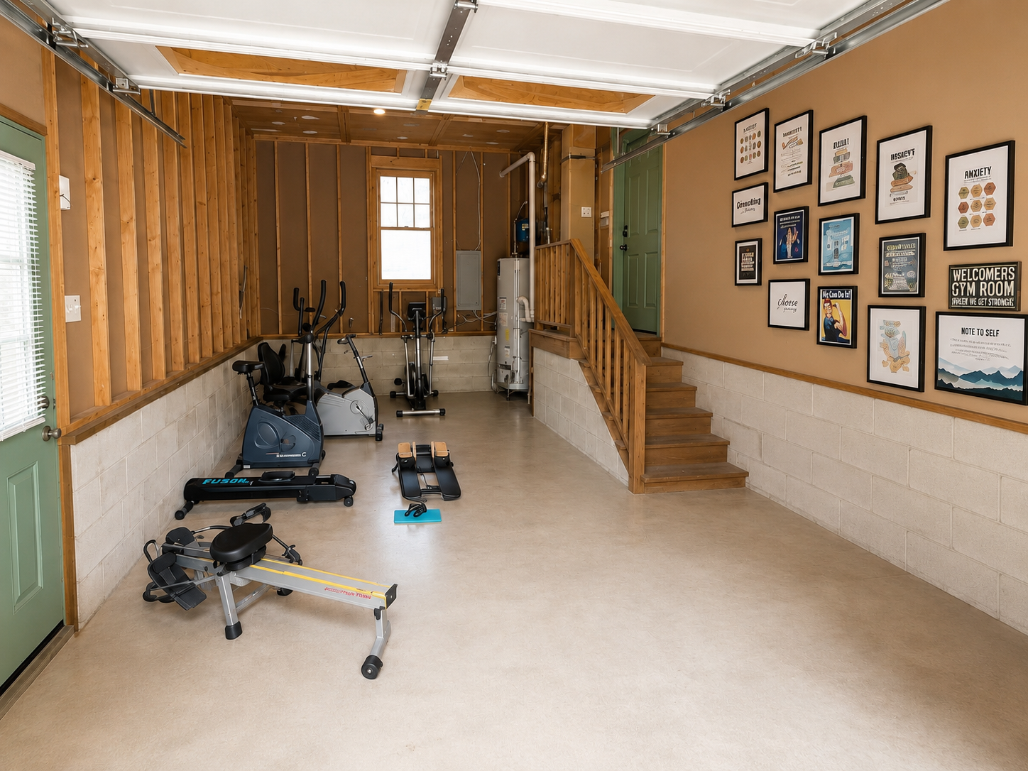 A garage gym at Serenity Co-Living Residence