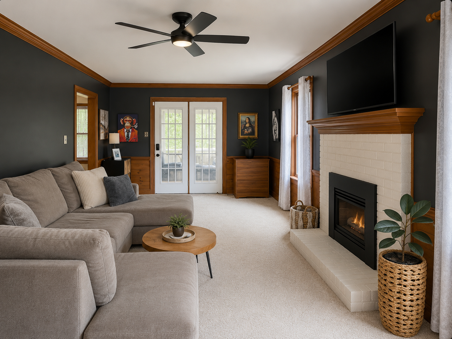 A second view of the shared living room